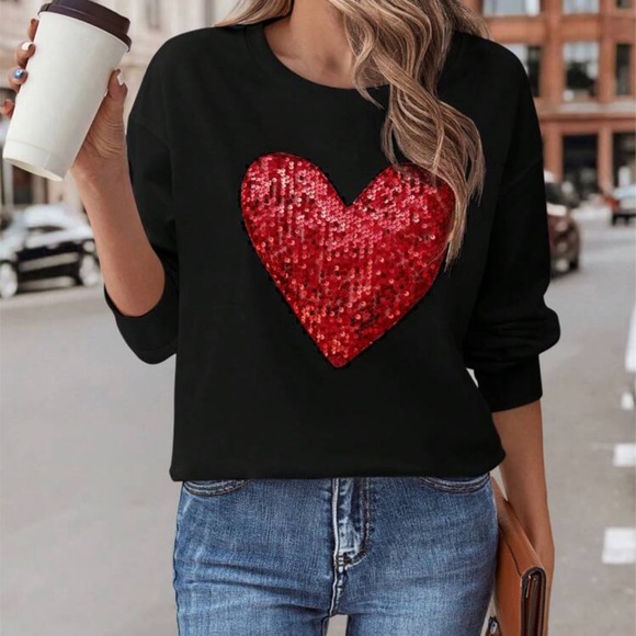 New black heart print sweatshirt - Picture 7 of 7